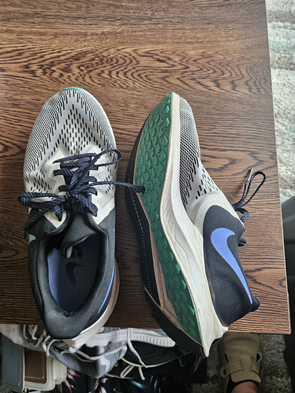 Women's Running Shoes - White, Gray & Blue